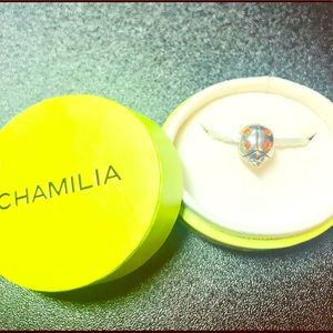 Lady Bug Bead with Orange Swarovski Crystals